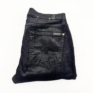 7 For All Mankind Corduroy Textured Black Denim Skinny Jeans Size 27